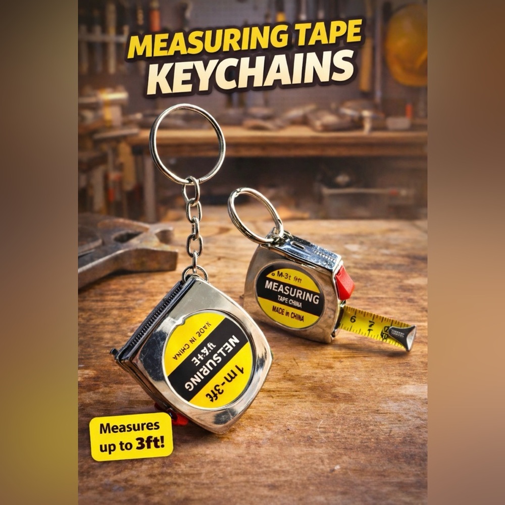 Measuring Tape Keychain - Silver Mini Tape Measure